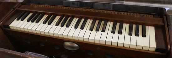 A 19th century portable harmonium W.79cm